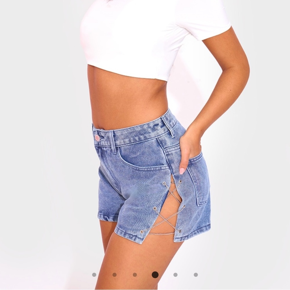 Twill Black Cargo Shorts and Denim Shorts with Chain Detail - Bundle
